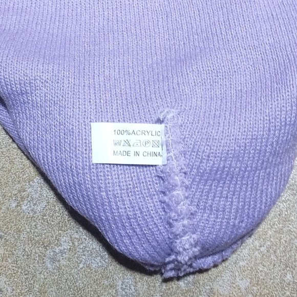 Barbie Embroidered Purple Knit Winter Hat  O/S New With Tags - Picture 4 of 4